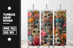 Cute cat pattern Tumbler Wrap | Sublimation | 20 oz Skinny Product Image 1