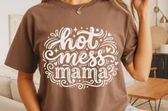 Hot Mess Mama Svg, Funny Mom life Svg, Tired Mom Svg. Product Image 4