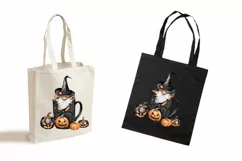 Watercolor Halloween gnome in tea mug, Gnome PNG Product Image 3