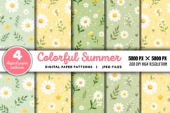 Pastel Daisy Seamless Pattern PNG Product Image 1