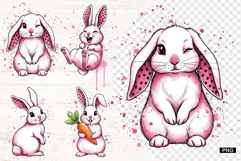 Cute Spring &amp; Easter Bunnies Png - Eatser Bunny Clipart Product Image 1