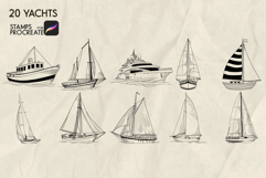 Yachts Procreate stamp brushes Product Image 3