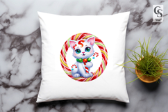 Cute Candy Cat With Lollipop Clipart Sublimation PNG Product Image 3