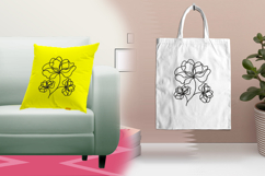 Elegant Black Line Floral Embroidery Design Product Image 3