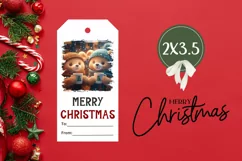 Winter Gift Tags PNG, Cartoon Christmas Animals Gift Tag Product Image 3