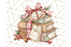 Christmas Book Clipart, Festive Reading PNG Illustrations Product Image 3