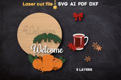 Christmas Welcome Sign SVG laser cut files for Glowforge Product Image 3
