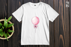 Pink Balloon with Bow Clipart Sublimation PNG Product Image 3