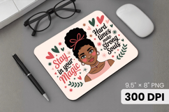 Afro Girl / Woman braided hair Mouse Pad, Black Queen PNG Product Image 1