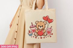 Bear with Valentine&#039;s Cup PNG, Cozy Valentine Sublimation PN Product Image 3