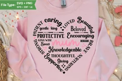 Mum Heart Shape SVG | Mother's Day Heart SVG PNG Product Image 4