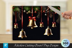 Bells and Ribbons Walnut Wood Cutting Board PNG Design Product Image 1