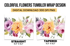 Colorful Flower Tumbler Warp Design Product Image 3