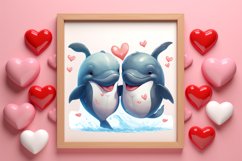 Couple Animal Valentines Day Clipart, Watercolor Couple Product Image 1