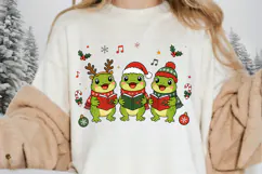Cute Christmas Frog Carolers PNG, Singing Frogs Christmas Product Image 2