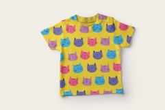 Colorful Cat Faces Seamless Pattern Product Image 3
