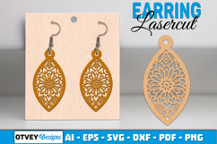 Mandala Earring Lasercut Product Image 1