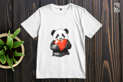 Cute Panda Holding Heart Clipart Sublimation PNG Product Image 2