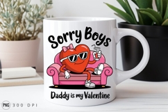 Daddy Is My Valentine Heart Cartoon Illustration PNG Product Image 2