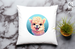 Cute Llama And Alpaca Faces Clipart Sublimation PNG Product Image 3
