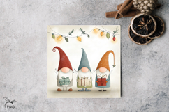 Cute christmas gnomes digital paper, background clipart Product Image 3