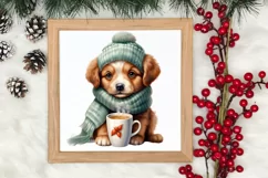 Christmas Dog And Coffee Clipart, Christmas Clipart Product Image 3