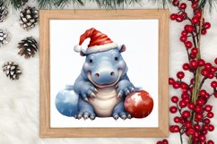 Cute Christmas Hippo Sublimation Clipart, Christmas Clipart Product Image 3