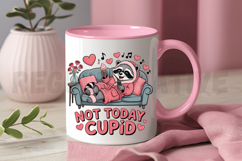 Not Today Cupid, Raccoon Valentine&#039;s Day Sublimation PNG Product Image 3