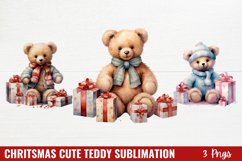 Christmas Cute Teddy Sublimation clipart Product Image 1