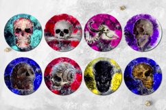 Watercolor skull | Sublimation car coaster &amp; key chain, PNG Product Image 3