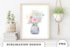 Watercolor Flowers Bouquet png Product Image 3