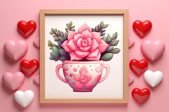 Pink Valentine Succulent Pot Clipart Product Image 3