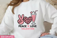 Peace, love, Valentine PNG, Retro Valentine Sublimation PNG Product Image 1