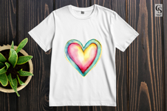 Watercolor Colorful Heart Clipart Sublimation PNG Product Image 2