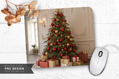 Festive Christmas Tree Scene Mouse Pad PNG Design Product Image 1