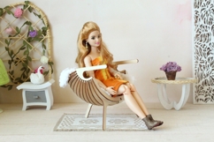 Miniature shield chair with 3 legs digital vector file, doll Product Image 3