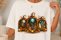 Spooky Halloween Pumpkin Scene Sublimation SVG Product Image 1