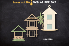 Beach House Ornament SVG laser cut file for Glowforge Product Image 3