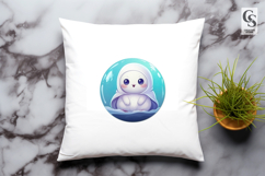 Cute Winter Baby Seal and Penguin Clipart Sublimation PNG Product Image 3