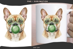 French bulldog with bubblegum png design for T-shirts Product Image 3
