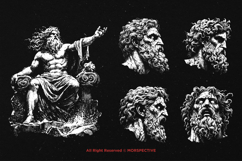 10 Bundle Dark Art Zeus Gods Greek Mythology Olympus Tattoo Product Image 5