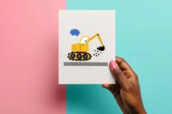 Cute Excavator Nursery Poster Print | EPS SVG PNG JPG Product Image 3