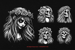 10 Bundle Dark Art Skull Girl Rose Skeleton Gothic Sugar Product Image 5