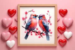Breeds of Valentine Kissing Birds, Valentine's Day Clipart Product Image 3