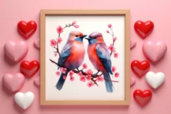 Breeds of Valentine Kissing Birds, Valentine's Day Clipart Product Image 3