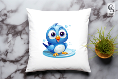 Cute Blue Bird Clipart Sublimation PNG Product Image 3