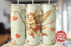 Cupid Vintage Valentine Tumbler | Valentine Tumbler Wrap Product Image 1