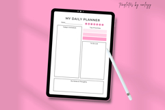 Minimal Cute Daily Planner Canva Template | Aesthetic Product Image 3