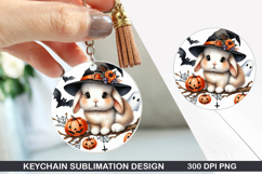 Bunny Keychain Sublimation - Bunny Keychain PNG Design Product Image 1