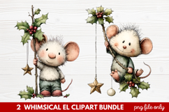 Whimsical Elf Clipart | Cute Christmas Elf PNG Illustration Product Image 1